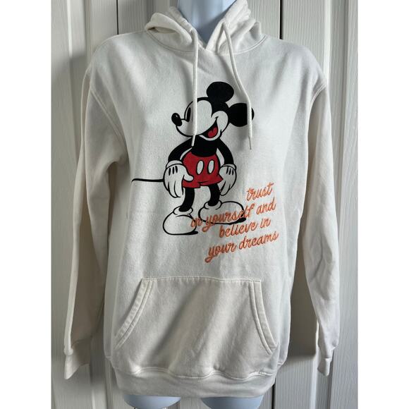 Disney Mickey Mouse Hooded Pullover Sweatshirt Embroidery Front Back Vintage XXS - Picture 2 of 16